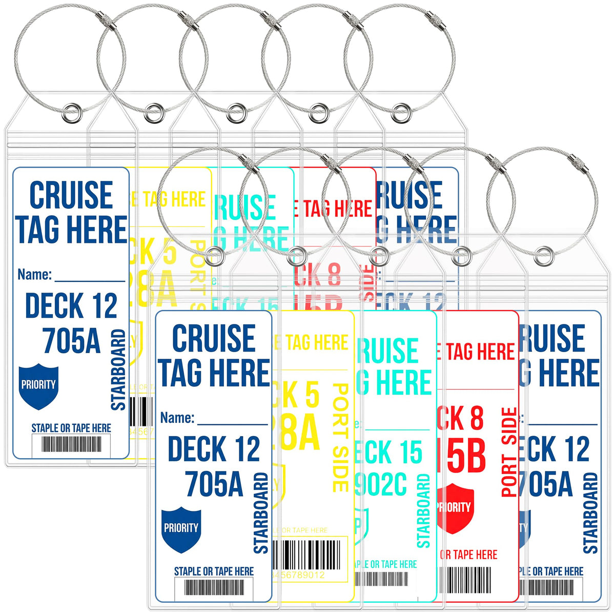 6 Pack Cruise Luggage Tag Holder for Carnival, Princess, Holland America