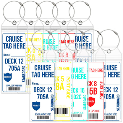 6 Pack Cruise Luggage Tag Holder for Carnival, Princess, Holland America