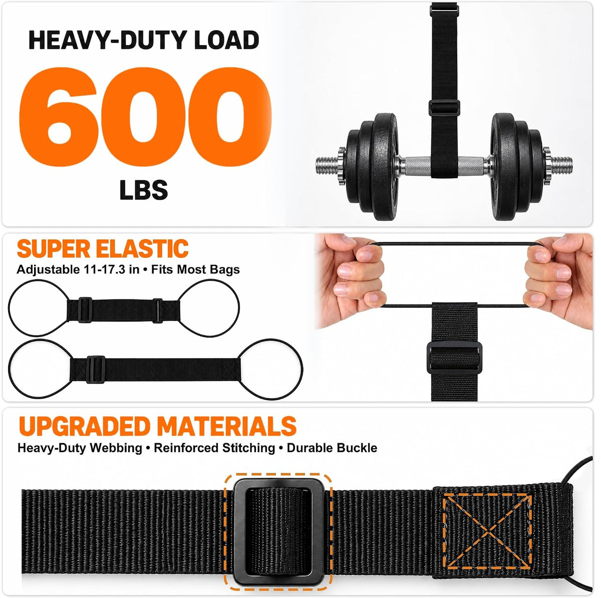 7 Pack Adjustable Luggage Straps for Suitcases & Luggage Connector Straps