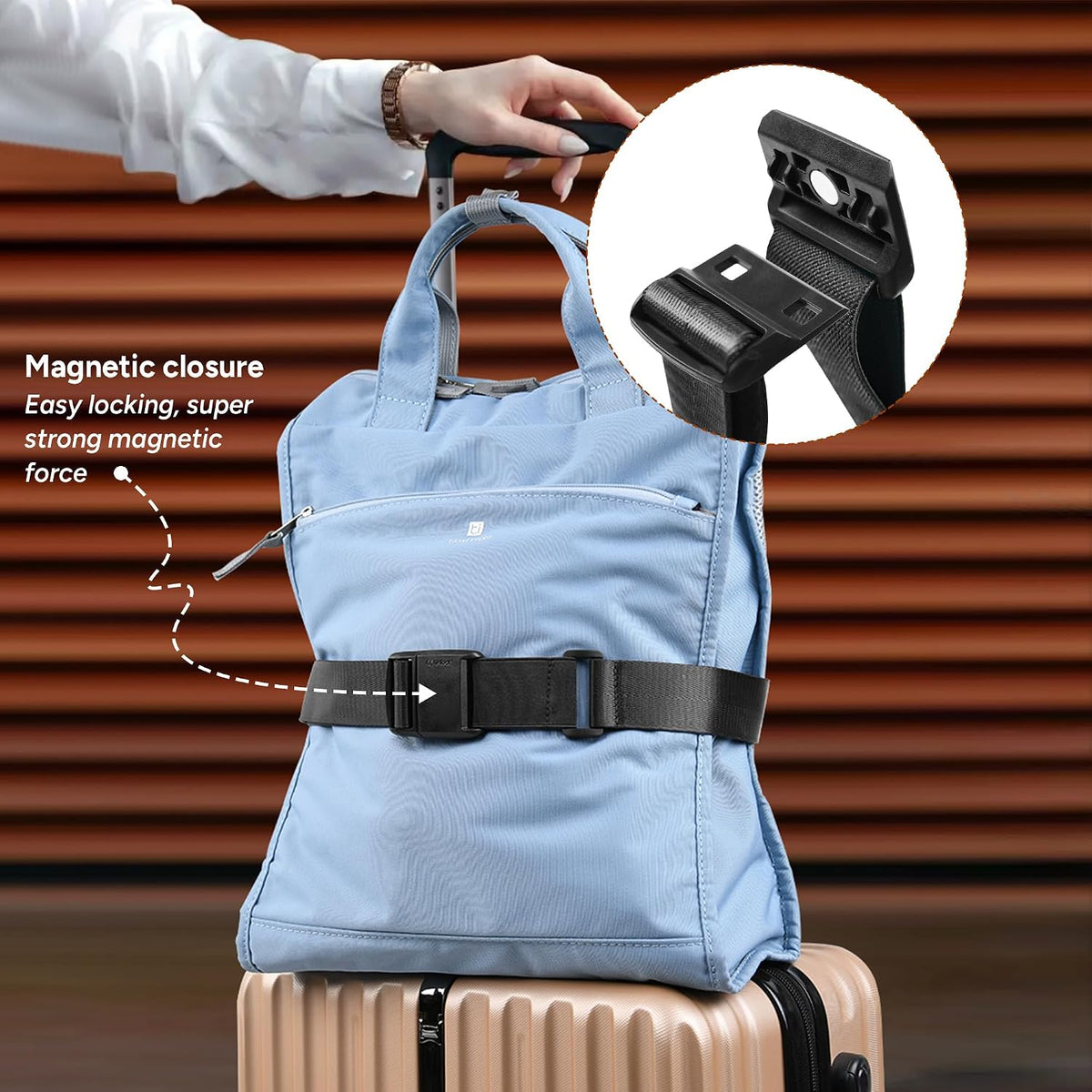 Travel Inspira Magnetic Quick Release Luggage Straps Black