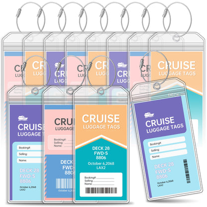 Teskyer Clear Cruise Luggage Tag Holder, Wide, 5 Pack