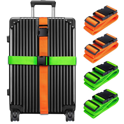 Luggage Straps for Suitcases, Black - Premium Quality Polyester Material, TSA Approved, Adjustable & Versatile, Sturdy Buckle, 4 Pack - Ideal for Travelers