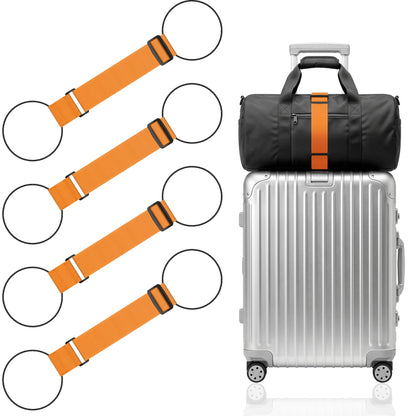 Mayski 4 Pack Adjustable Elastic Luggage Connector Straps for Suitcases