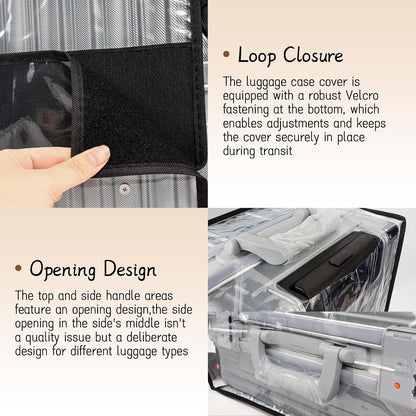 PVC Suitcase Cover Protector,20/22/24/26/28/30 Inch Suitcase Baggage Covers,Transparent Luggage Cover for Wheeled Suitcases (26‘’)