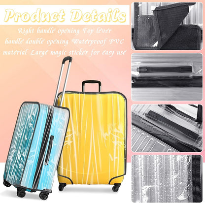 3 Pack Suitcase Cover for Luggage Clear PVC Waterproof Anti Scratch