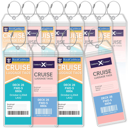Teskyer Clear Cruise Luggage Tag Holder, Wide, 5 Pack