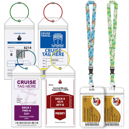 Maloun Cruise Luggage Tag Holders for Royal Caribbean & Carnival, 6 Pack