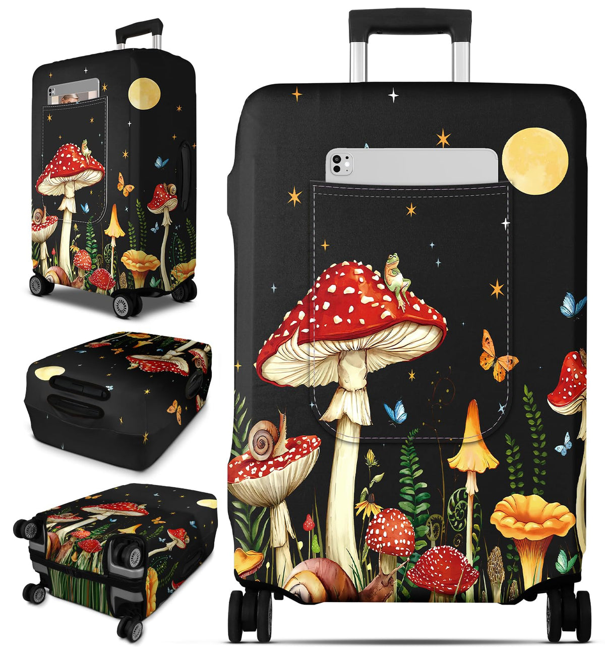 Slohif Luggage Cover for Suitcase Tsa Approved Protector - Luggage Sleeve Large Suit Case Cover Travel Stretch Baggage Case Protective Washable Fit 18-32 Inch Marble L