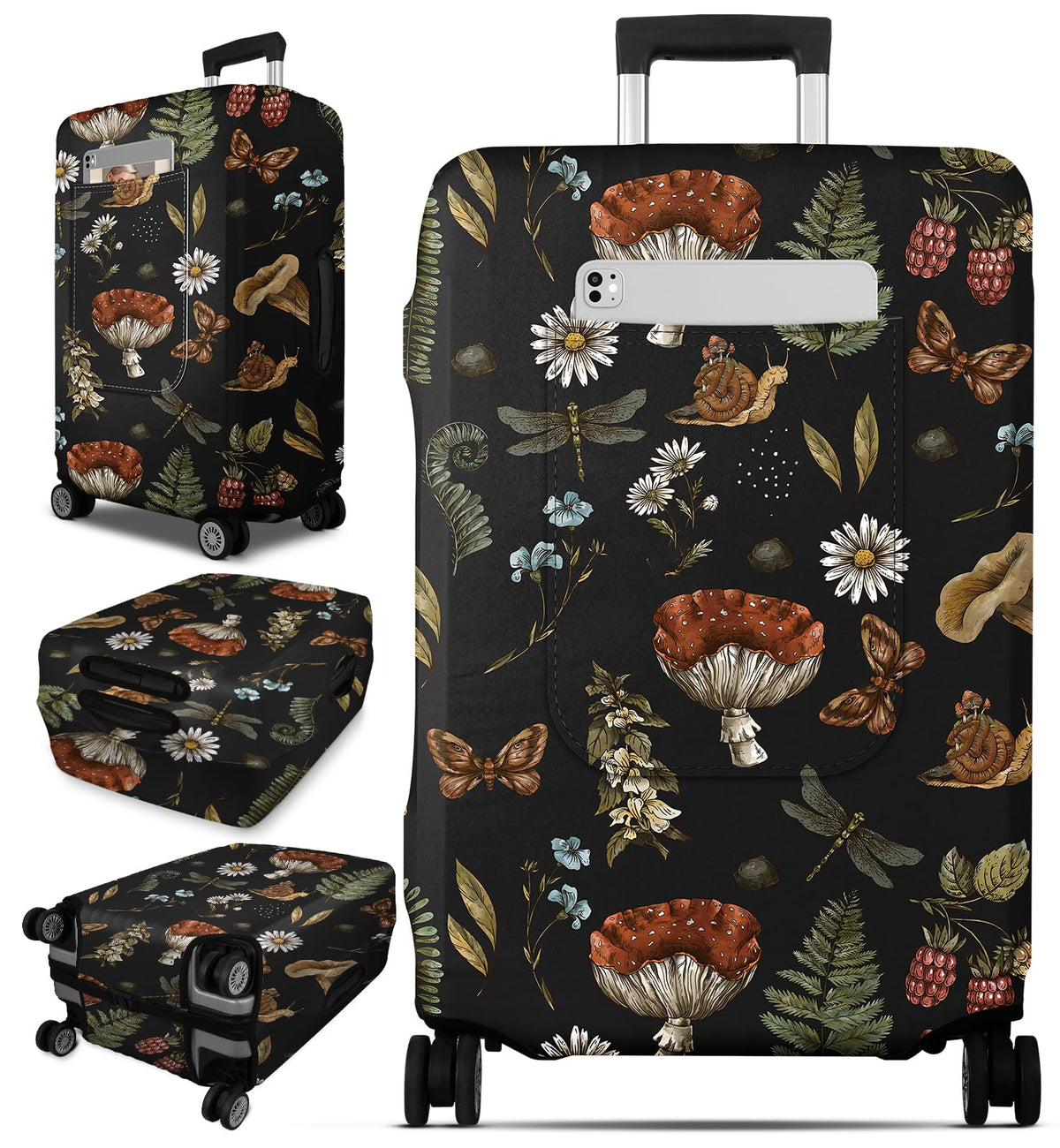 Slohif Luggage Cover for Suitcase Tsa Approved Protector - Butterfly Luggage Sleeve Large Suit Case Cover Travel Stretch Baggage Case Protective Washable Fit 21-23 Inch