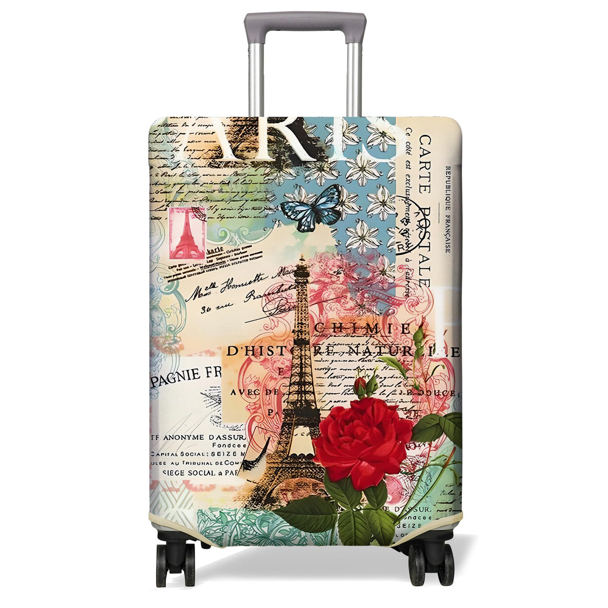 Travel Luggage Cover Suitcase Protector Fits 18-32 Inch Wheel Covers PatternedTravel Related Items Flower Luggage Protector Elastic M