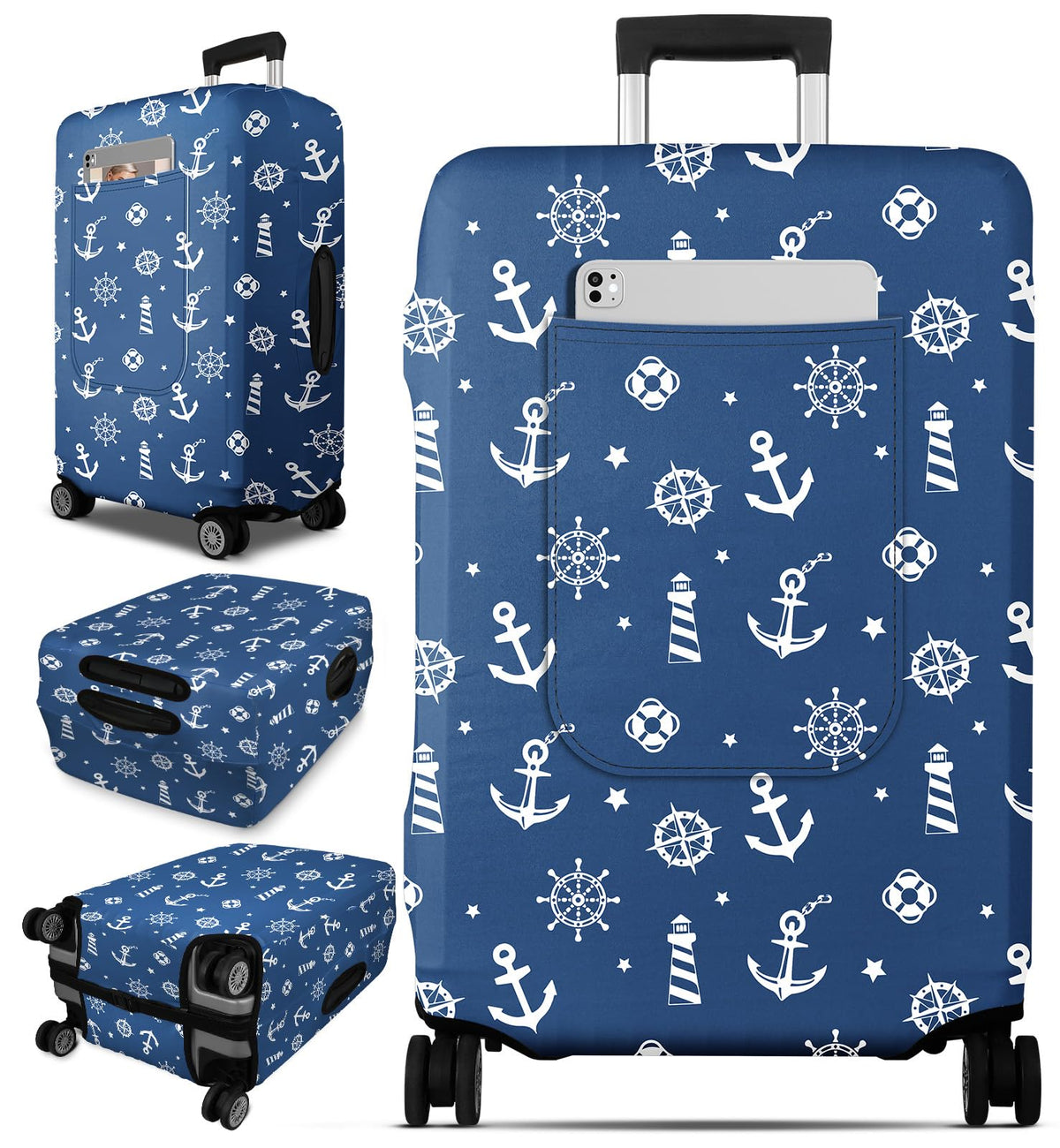 Slohif Cool Luggage Cover with Storage Pocket 28-30 inch Caution Tape
