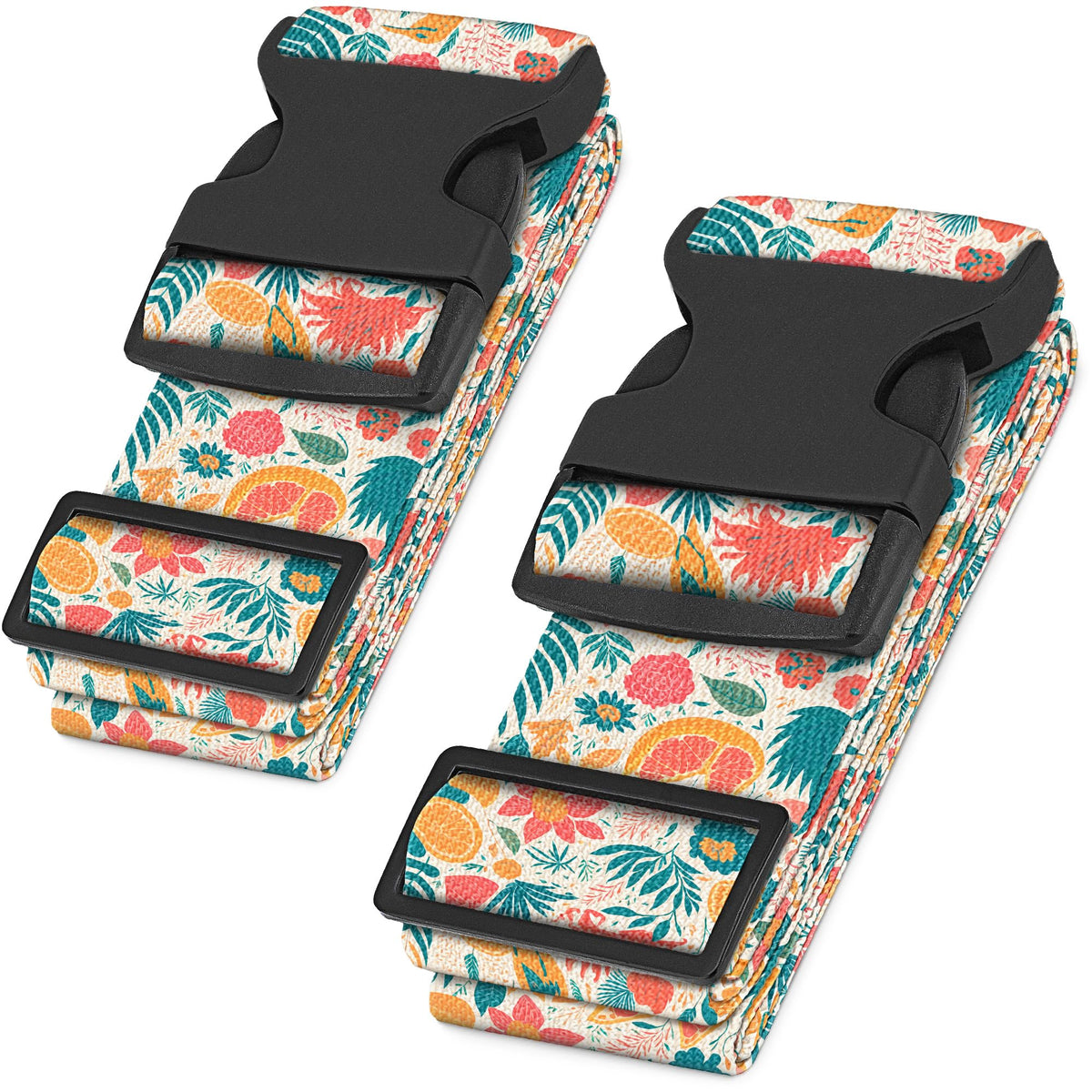 Hero Luggage Straps for Suitcases (2-Pack) Heavy-Duty Adjustable Luggage Belt with Duraflex Buckle & Built-in Luggage Tag – Checked Bag & Carry-on Travel Essentials