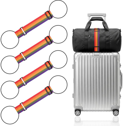 Mayski 4 Pack Adjustable Elastic Luggage Connector Straps for Suitcases