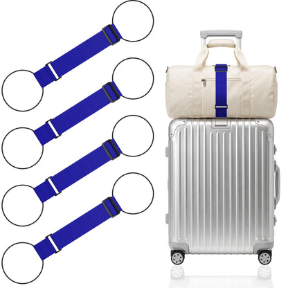 Mayski 4 Pack Adjustable Elastic Luggage Connector Straps for Suitcases
