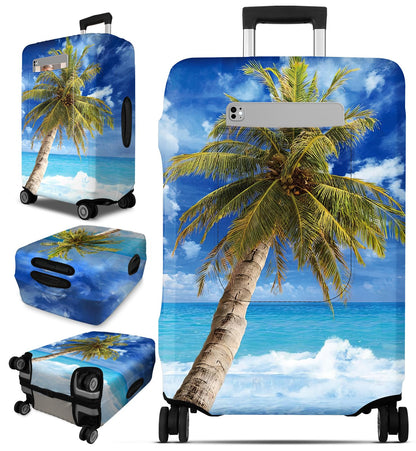 Slohif Luggage Cover for Suitcase Tsa Approved Protector - Luggage Sleeve Large Suit Case Cover Travel Stretch Baggage Case Protective Washable Fit 24-27 Inch Black Tape M