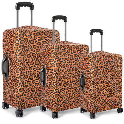 Gilprop 3 Pcs Travel Luggage Cover Washable Suitcase Protector Cover Anti Scratch Case Fits 18-28 Inch Luggage, 3 Sizes(Travel Style)