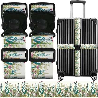 2 Pack Luggage Straps for Suitcases, Adjustable Travel Belt with Double Lock and Quick Release Buckle, Heavy Duty Nylon Bag Packing Strap, Bright Identifiers Business Travel Accessories-Colorful Block