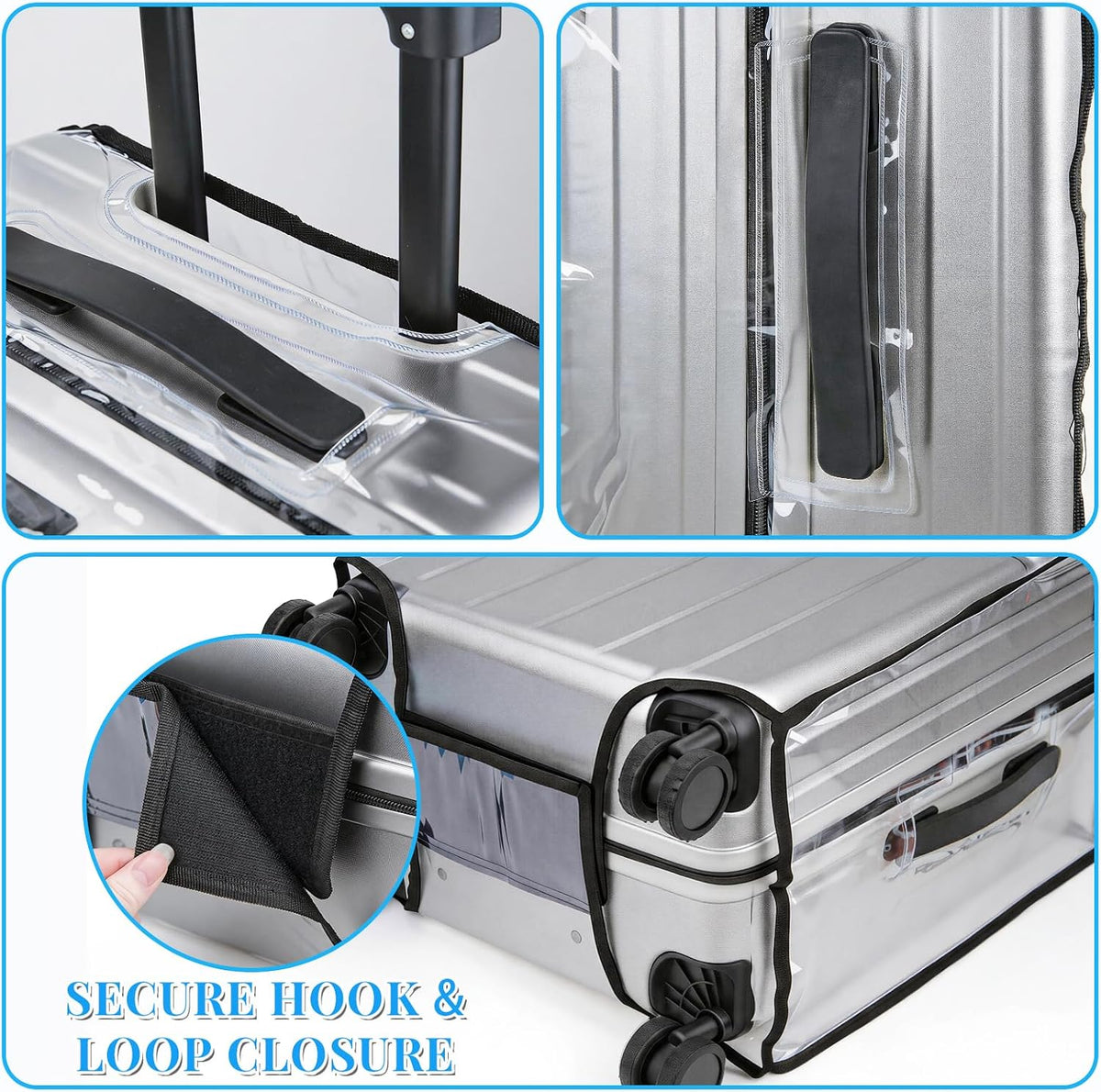 Yotako Clear PVC Suitcase Cover Protectors 30 Inch Luggage Cover Protectors for Wheeled Suitcase 30''