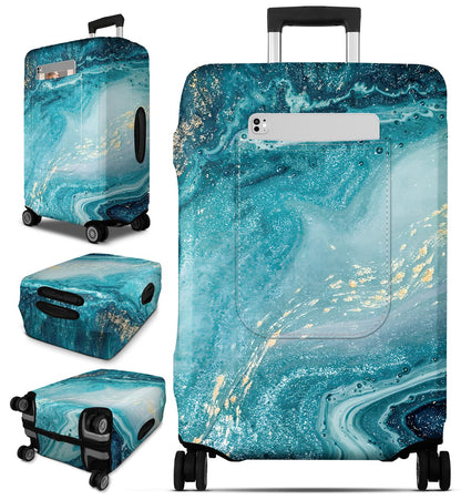 Slohif Luggage Cover for Suitcase Tsa Approved Protector - Luggage Sleeve Large Suit Case Cover Travel Stretch Baggage Case Protective Washable Fit 24-27 Inch Black Tape M