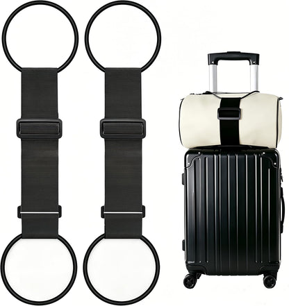 2Pack Adjustable Luggage Straps for Suitcases, Connect Bag to Suitcase