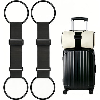 2Pack Adjustable Luggage Straps for Suitcases, Connect Bag to Suitcase