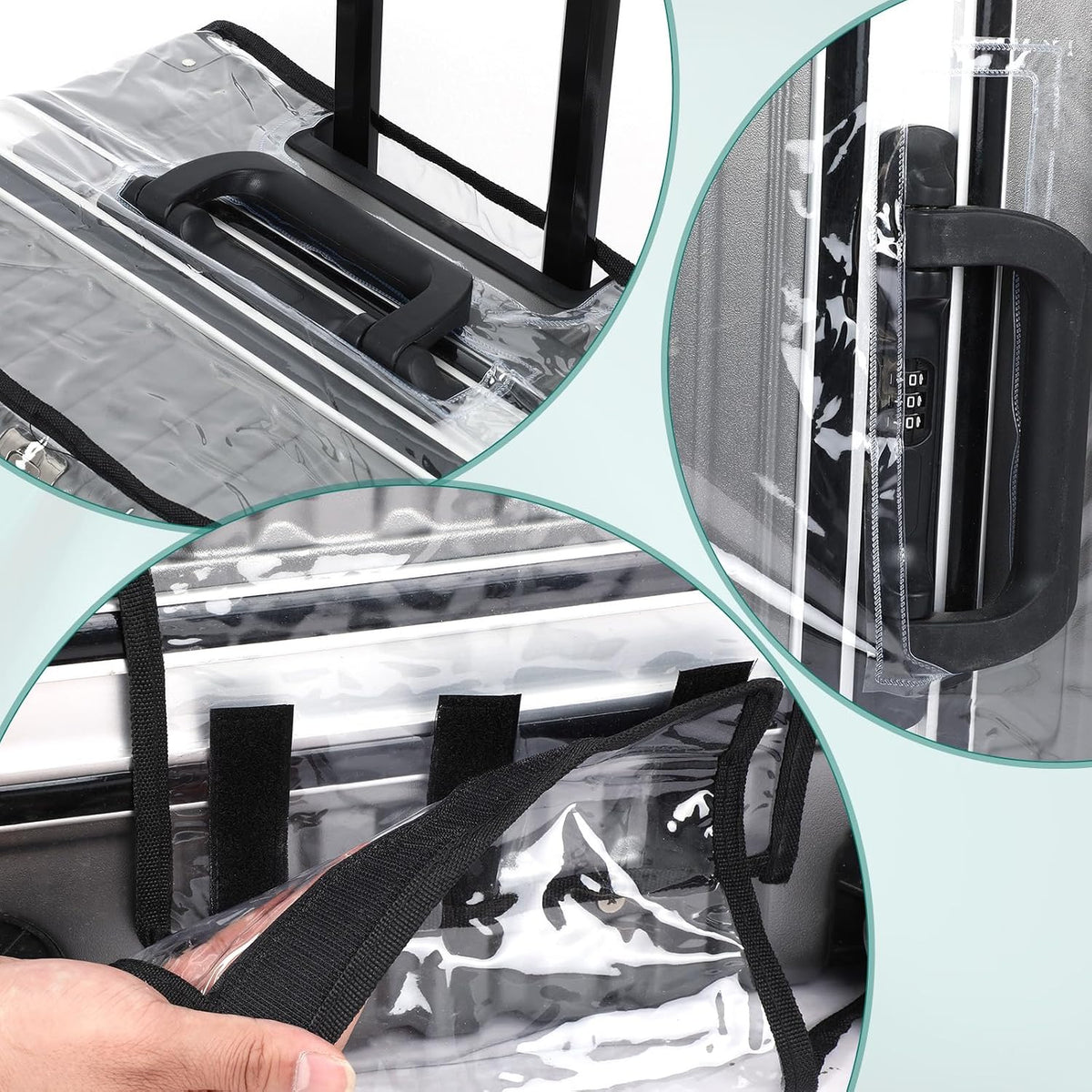 Dimeho 3 Pcs Clear Luggage Cover Protector Suitcase Protector 20" Covers