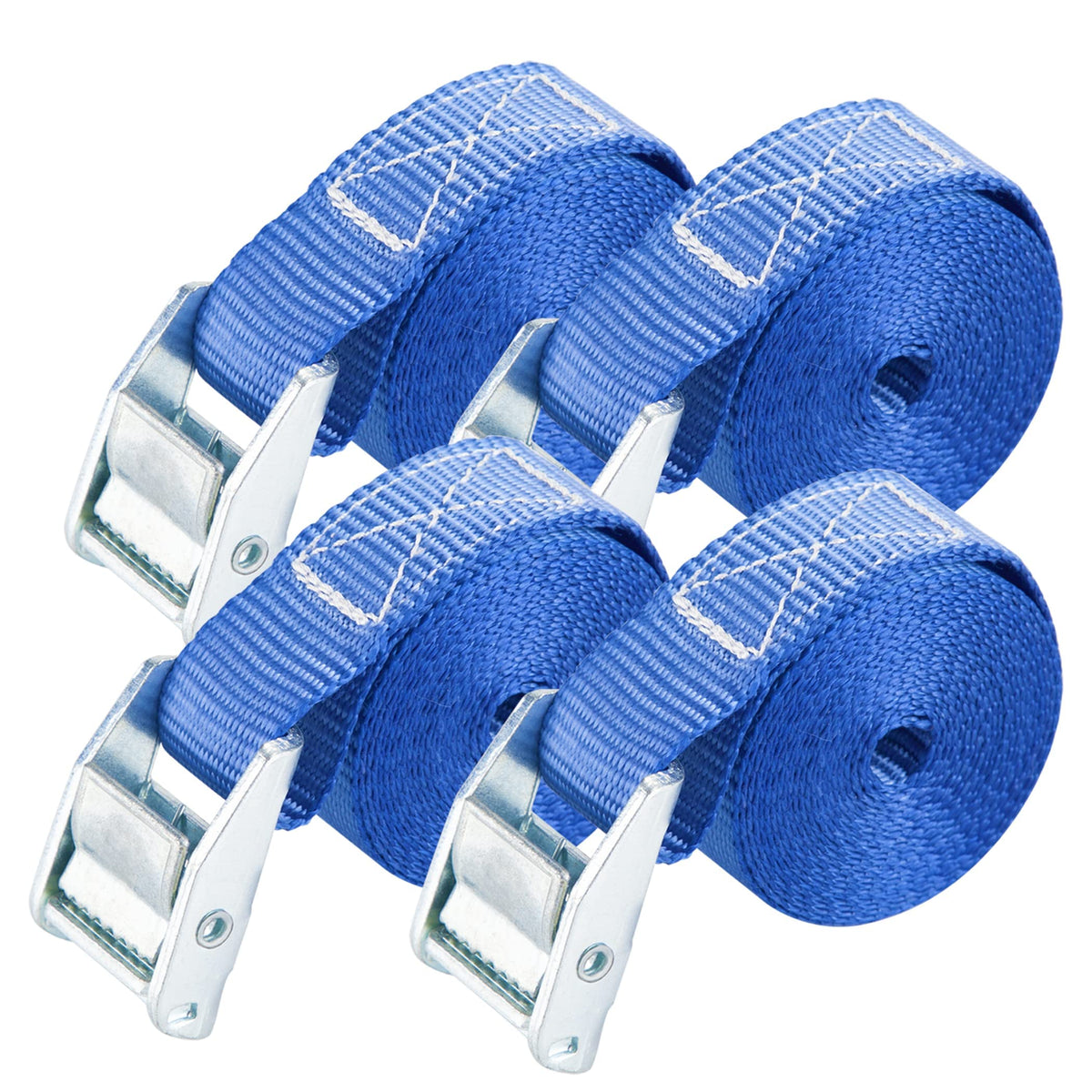Cartman 1" x 12 ft Lashing Straps, 6 Pack, 600 lb Break Strength, Black