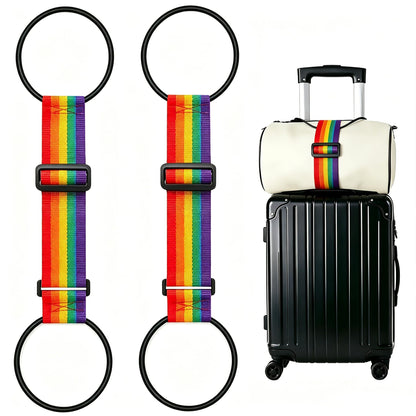 2Pack Adjustable Luggage Straps for Suitcases, Connect Bag to Suitcase