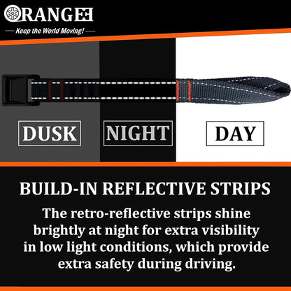 ORANGEE® 4 Pack Motorcycle & Bike Luggage Straps 20" - 55" Adjustable Stretch Tie Down Strap for Motorcycle, Bike, ATV Rack - Black