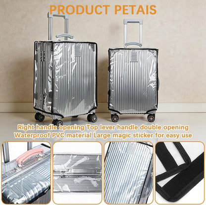 4 Pieces Clear Luggage Cover PVC Suitcase Protector Waterproof Cover for Luggage Spinner Wheels Suitcase (20 Inches, 24 Inches, 28 Inches, 30 Inches)