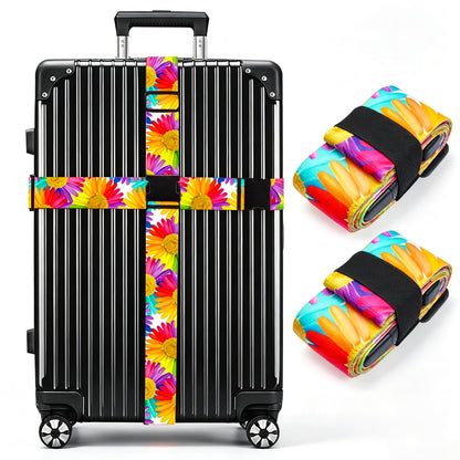 Luggage Straps for Suitcases TSA Approved Easy Pack Organized Suitcase Strap, Luggage Strap, Luggage Belt Strap, Bag Straps for Luggage. Buckle Straps Travel Accessories (Gradient Dot)