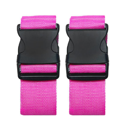 2 Pack Suitcase Belts, Adjustable Luggage Straps, Bright Colors Travel Packing Straps with Quick Release Buckle (Pink)