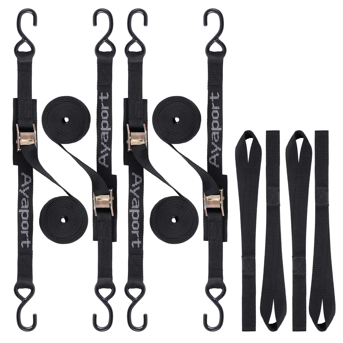 Ayaport Cam Buckle Tie Down Straps 10 feet, 4 Pack