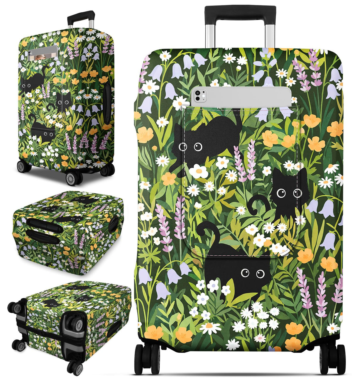 Slohif Cool Luggage Cover with Storage Pocket 28-30 inch Caution Tape