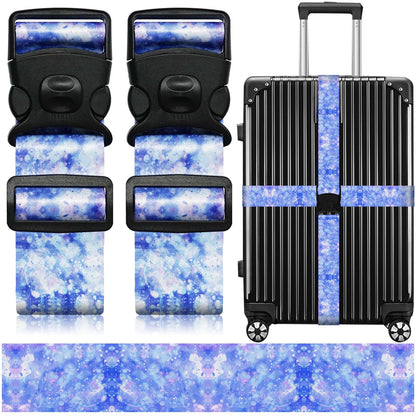 2 Pack Luggage Straps for Suitcases, Adjustable Travel Belt with Double Lock and Quick Release Buckle, Heavy Duty Nylon Bag Packing Strap, Bright Identifiers Business Travel Accessories-Colorful Block