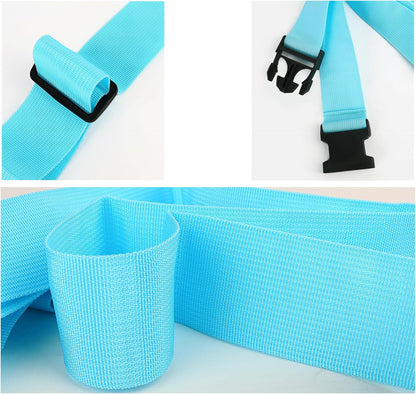 80In Luggage Straps for Suitcase Travel Belt Accessories, 2 Pack Light Blue
