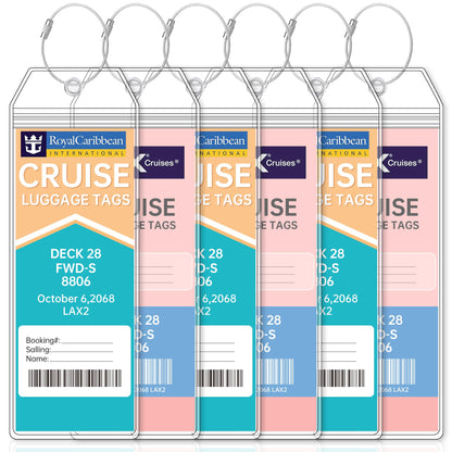 Teskyer Clear Cruise Luggage Tag Holder, Wide, 5 Pack
