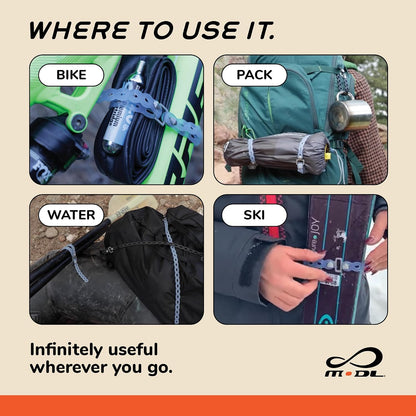 MODL Infinity Tool™ Modular Gear Straps (4-Pack) for Camping, Travel & EDC