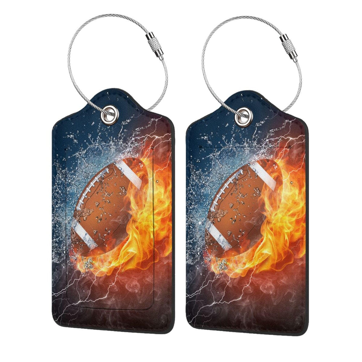 2 Pack Luggage Tags Travel American Flag Eagle PU Cute Leather Luggage Tag Name ID Labels with Privacy Cover Suitcases Women Men Girls Boys Fun Laggage Tags (American Eagle Flag)