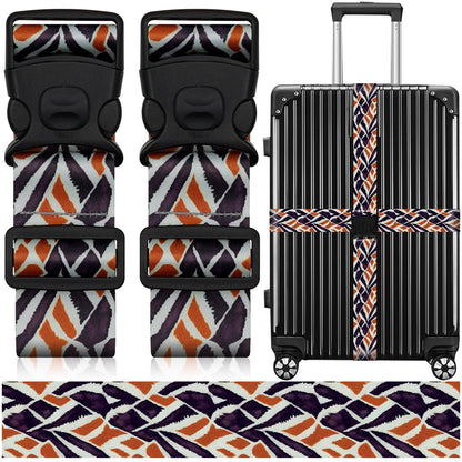 2 Pack Luggage Straps for Suitcases, Adjustable Travel Belt with Double Lock and Quick Release Buckle, Heavy Duty Nylon Bag Packing Strap, Bright Identifiers Business Travel Accessories-Colorful Block