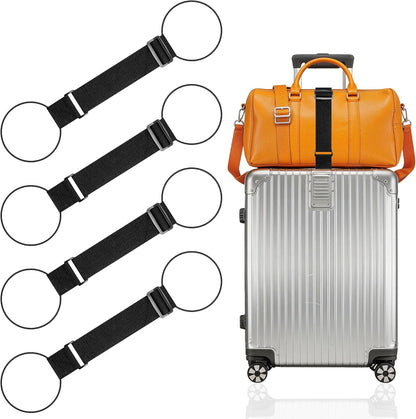 Mayski 4 Pack Adjustable Elastic Luggage Connector Straps for Suitcases