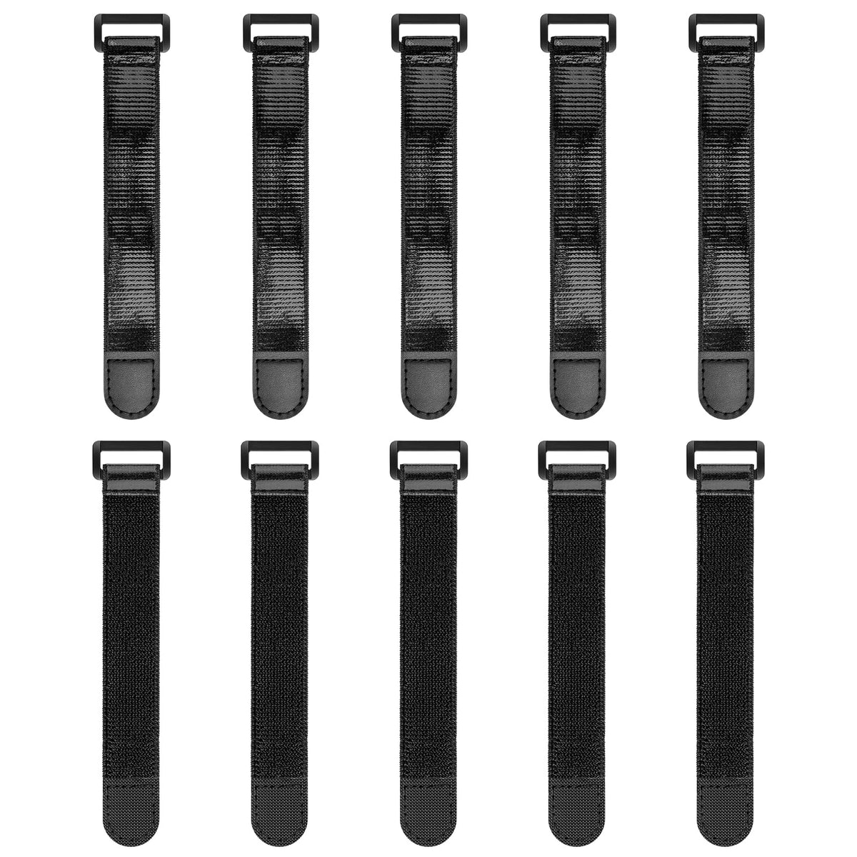 Trilancer Elastic Cinch Straps with Anti-Slip Strips, 12'' x 2'' (8 Pack)
