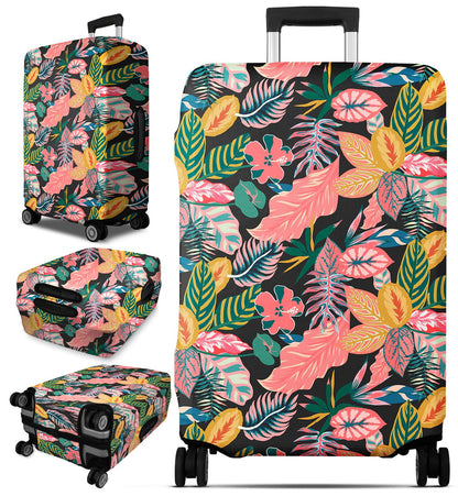 Slohif Luggage Cover for Suitcase Tsa Approved Protector - Grey Cute Cat Striped Luggage Sleeve Medium Suit Case Cover Travel Stretch Baggage Case Protective Washable Fit 24-27 Inch