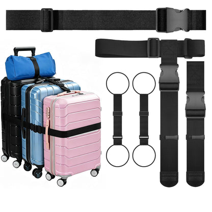 3 Packs Luggage Straps for Suitcases, 2 Connector Straps & Elastic Strap
