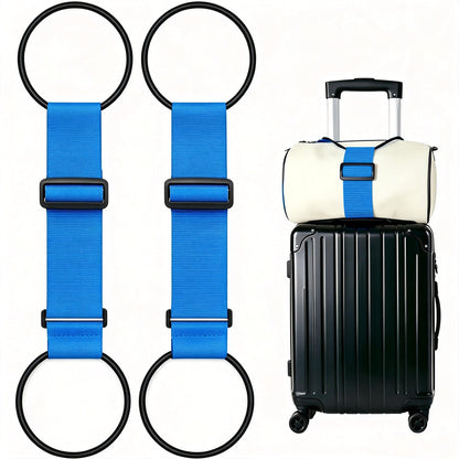 2Pack Adjustable Luggage Straps for Suitcases, Connect Bag to Suitcase