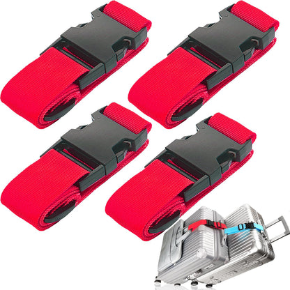 Luggage Straps for Suitcases, Travel Belt Multiple Connector, 2 Pack Black