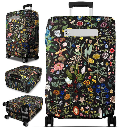Slohif Luggage Cover for Suitcase Tsa Approved Protector - Luggage Sleeve Large Suit Case Cover Travel Stretch Baggage Case Protective Washable Fit 24-27 Inch Black Tape M