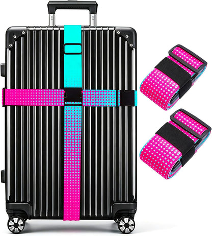 Luggage Straps for Suitcases TSA Approved Easy Pack Organized Suitcase Strap, Luggage Strap, Luggage Belt Strap, Bag Straps for Luggage. Buckle Straps Travel Accessories (Gradient Dot)