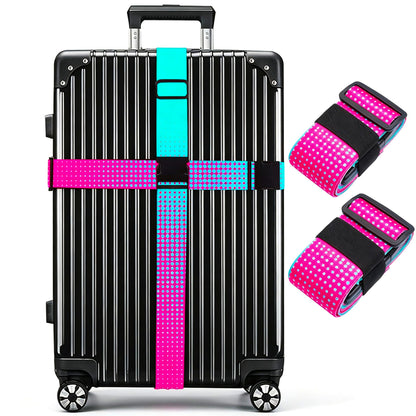 Luggage Straps for Suitcases TSA Approved Easy Pack Organized Suitcase Strap, Luggage Strap, Luggage Belt Strap, Bag Straps for Luggage. Buckle Straps Travel Accessories (Gradient Dot)