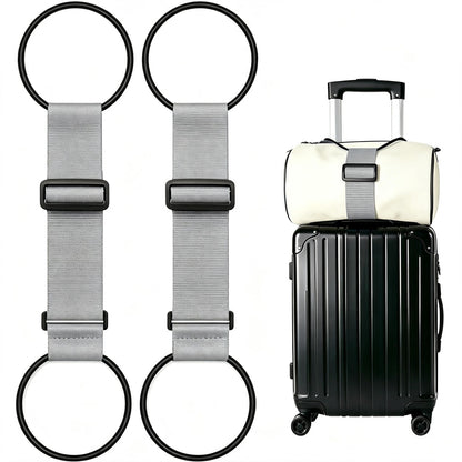 2Pack Adjustable Luggage Straps for Suitcases, Connect Bag to Suitcase